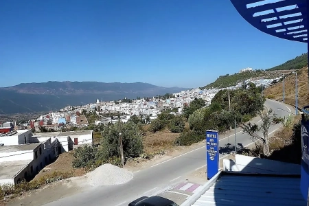 Vista de Chefchaouen desde la pérgola del Hotel Jibal